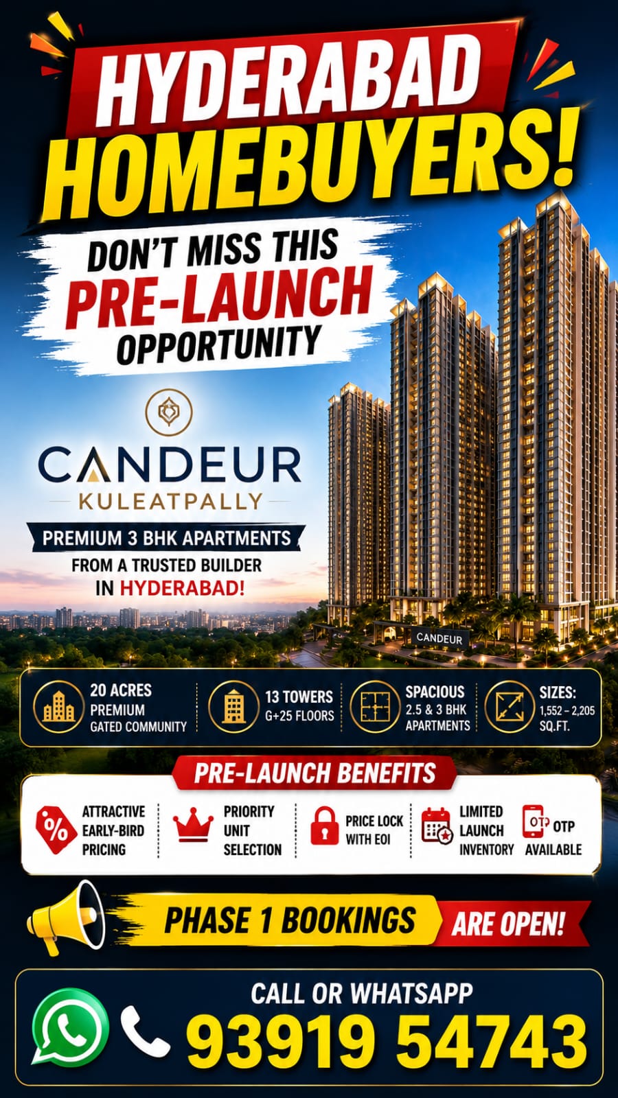 Candeur Kukatpally IDL Lake project aerial view